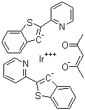 structure of CAS# 343978-79-0, Bis(2-(2'-benzothienyl)pyridinato-N,C3')(acetylacetonate)iridium;Bis(2-benzo[b]thiophene-2-ylpyridine)(acetylacetonate)iridium(III); Bis[2-(2'-benzothienyl)pyridinato-N,C3'](acetylacetonato)iridium