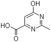 structure of CAS# 34415-10-6, 6-Hydroxy-2-methylpyrimidine-4-carboxylic acid;6-Hydroxy-2-methyl-4-pyrimidinecarboxylic acid; 2-Methylorotic acid; NSC 58348
