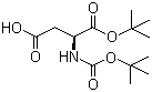 Boc-L-Aspartic acid 1-tert-butyl ester molecular structure (CAS 34582-32-6)