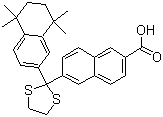 结构式 CAS# 345952-44-5, MM 11253; 6-[2-(5,6,7,8-四氢-5,5,8,8-四甲基-2-萘基)-1,3-二硫环戊-2-基]-2-萘甲酸