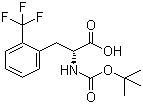 结构式 CAS# 346694-78-8, N-叔丁氧羰基-D-2-三氟甲基苯丙氨酸