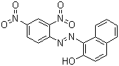 结构式 CAS# 3468-63-1, 颜料橙 5; 1-[(2,4-二硝基苯基)偶氮]-2-萘酚