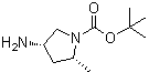 tert-Butyl (2R,4S)-4-amino-2-methylpyrrolidine-1-carboxylate molecular structure (CAS 348165-60-6)
