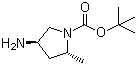 4-氨基-2-甲基-1-(2R,4R)-吡咯烷羧酸叔丁酯分子结构 (CAS 348165-63-9)