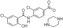 Niclosamide piperazine salt molecular structure (CAS 34892-17-6)