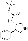 结构式 CAS# 351360-61-7, (3S,4R)-4-苯基吡咯烷-3-基氨基甲酸叔丁酯