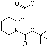 结构式 CAS# 351410-32-7, (R)-2-(1-(叔丁氧羰基)哌啶-2-基)乙酸