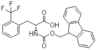 structure of CAS# 352523-15-0, N-[(9H-Fluoren-9-ylmethoxy)carbonyl]-2-(trifluoromethyl)-D-phenylalanine
