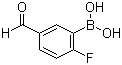 2-Fluoro-5-formylphenylboronic acid molecular structure (CAS 352534-79-3)