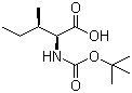 N-叔丁氧羰基-L-别异亮氨酸分子结构 (CAS 35264-07-4)