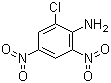 结构式 CAS# 3531-19-9, 6-氯-2,4-二硝基苯胺; 2-氯-4,6-二硝基苯胺