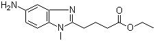 structure of CAS# 3543-73-5, 1-Methyl-5-amino-1H-benzimidazole-2-butanoic acid ethyl ester;ethyl 4-(5-amino-1-methylbenzimidazol-2-yl)butanoate
