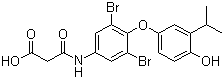 structure of CAS# 355129-15-6, Eprotirome;N-[3,5-Dibromo-4-(4-hydroxy-3-isopropylphenoxy)phenyl]malonamic acid