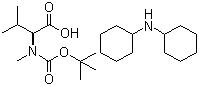 结构式 CAS# 35761-42-3, N-叔丁氧羰基-N-甲基-L-缬氨酸二环己基铵盐