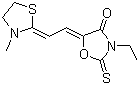 3-乙基-5-[(3-甲基噻唑烷-2-亚基)乙亚基]-2-硫酮恶唑烷-4-酮分子结构 (CAS 35795-44-9)