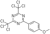 structure of CAS# 3584-23-4, 2-(4-Methoxyphenyl)-4,6-bis(trichloromethyl)-1,3,5-triazine
