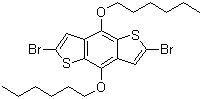 2,6-二溴-4,8-双(己氧基)-苯并[1,2-b:4,5-b']二噻吩分子结构 (CAS 359017-65-5)