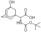 structure of CAS# 361442-00-4, Boc-3-Hydroxy-1-adamantyl-D-glycine;(alphaS)-alpha-[[(1,1-Dimethylethoxy)carbonyl]amino]-3-hydroxytricyclo[3.3.1.1(3,7)]decane-1-acetic acid