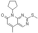 8-Cyclopentyl-5-methyl-2-methylsulfanyl-8H-pyrido[2,3-d]pyrimidin-7-one molecular structure (CAS 362656-23-3)