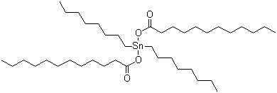 结构式 CAS# 3648-18-8, 二月桂酸二正辛基锡