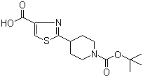 结构式 CAS# 365413-00-9, 2-[1-(叔丁氧羰基)-4-哌啶基]-1,3-噻唑-4-羧酸