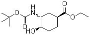 structure of CAS# 365997-33-7, Ethyl (1S,3R,4R)-3-(tert-butoxycarbonylamino)-4-hydroxycyclohexane-1-carboxylate;(1S,3R,4R)-(+)-3-[(tert-Butoxycarbonyl)amino]-4-hydroxycyclohexanecarboxylic acid ethyl ester
