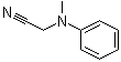 structure of CAS# 36602-08-1, N-Methyl-N-phenylaminoacetonitrile;NSC 406908; NSC 59411; alpha-(N-Methylanilino)acetonitrile; 2-(N-Methylanilino)acetonitrile