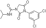 结构式 CAS# 36734-19-7, 异菌脲; 3-(3,5-二氯苯基)-1-异丙基氨基甲酰基乙内酰脲
