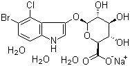 5-溴-4-氯-1H-吲哚-3-基 beta-D-葡萄糖苷酸钠盐水合物分子结构 (CAS 370100-64-4)