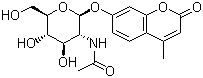 4-甲基香豆素-2-乙酰氨基-2-脱氧-beta-D-吡喃葡萄糖苷分子结构 (CAS 37067-30-4)