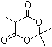 structure of CAS# 3709-18-0, 2,2,5-Trimethyl-1,3-dioxane-4,6-dione;Methyl Meldrum's acid; Methylmalonic acid cyclic isopropylidene ester