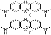 structure of CAS# 37247-10-2, Azure II;3,7-Bis(dimethylamino)phenothiazin-5-ium chloride mixt. with 3-(dimethylamino)-7-(methylamino)phenothiazin-5-ium chloride (1:1)