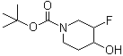 结构式 CAS# 373604-28-5, 3-氟-4-羟基哌啶-1-羧酸叔丁基酯