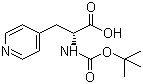 structure of CAS# 37535-58-3, (R)-N-Boc-(4-Pyridyl)alanine;Boc-3-(4-pyridyl)-D-alanine; N-tert-Butoxycarbonyl-4-pyridyl-D-alanine
