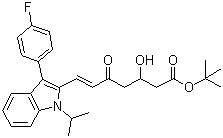 tert-Butyl (E)-7-[3'-(4''-fluorophenyl)-1'-methylethyl-indol-2'-yl]-3-hydroxy-5-oxo-6-heptenoate molecular structure (CAS 375846-25-6)