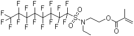 结构式 CAS# 376-14-7, 甲基丙烯酸 N-乙基全氟辛烷磺酰胺基乙酯