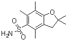 2,2,4,6,7-Pentamethyl-2,3-dihydrobenzofuran-5-sulfonamide molecular structure (CAS 378230-81-0)