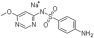 磺胺间甲氧基嘧啶钠分子结构 (CAS 38006-08-5)