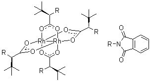 Tetrakis[N-phthaloyl-(R)-tert-leucinate]dirhodium molecular structure (CAS 380375-05-3)