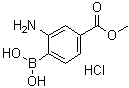 structure of CAS# 380430-55-7, [2-Amino-4-(methoxycarbonyl)phenyl]boronic acid hydrochloride