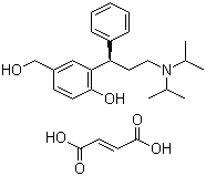 (R)-2-[3-(Diisopropylamino)-1-phenylpropyl]-4-(hydroxymethyl)phenol fumaric acid salt molecular structure (CAS 380636-50-0)