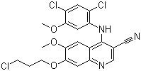 structure of CAS# 380844-49-5, 7-(3-Chloropropoxy)-4-[(2,4-dichloro-5-methoxyphenyl)amino]-6-methoxy-3-quinolinecarbonitrile