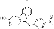 structure of CAS# 38194-50-2, Sulindac;(Z)-5-Fluoro-2-methyl-1-[p-(methylsulfinyl)benzylidene]indene-3-acetic acid