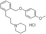 1-[3-[2-[(4-Methoxyphenoxy)methyl]phenyl]propyl]piperidine hydrochloride molecular structure (CAS 38247-88-0)