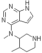 N-Methyl-N-(4-methyl-3-piperidinyl)-7H-pyrrolo[2,3-d]pyrimidin-4-amine molecular structure (CAS 384336-73-6)