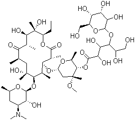 结构式 CAS# 3847-29-8, 乳糖酸红霉素