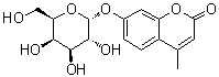 结构式 CAS# 38597-12-5, 7-(alpha-D-吡喃半乳糖基氧基)-4-甲基-2H-1-苯并吡喃-2-酮
