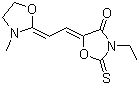 3-乙基-5-[2-(3-甲基恶唑烷-2-亚基)乙亚基]-2-硫酮恶唑烷-4-酮分子结构 (CAS 38632-51-8)