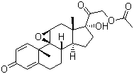 9b,11b-Epoxy-17,21-dihydroxypregna-1,4-diene-3,20-dione 21-acetate molecular structure (CAS 38680-83-0)