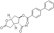 [1,1'-Biphenyl]-4-carboxylic acid (3aR,4R,5R,6aS)-4-formylhexahydro-2-oxo-2H-cyclopenta[b]furan-5-yl ester molecular structure (CAS 38754-71-1)